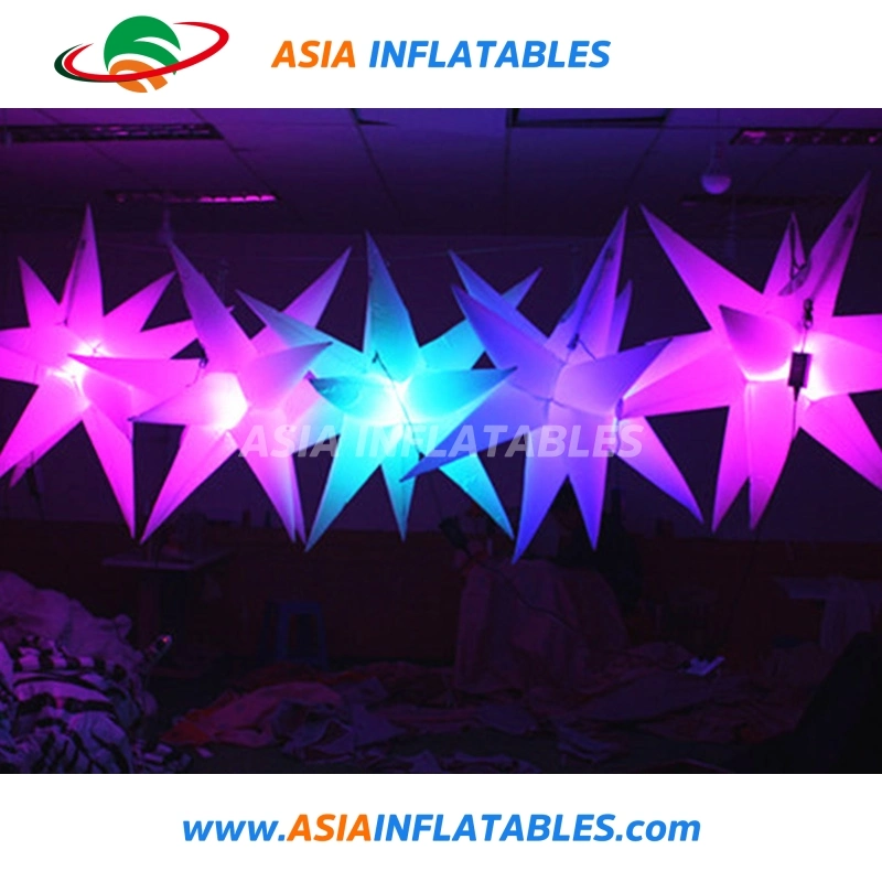 LED inflables decoración estrellas/puntiagudos esferas inflables decoración con iluminación LED