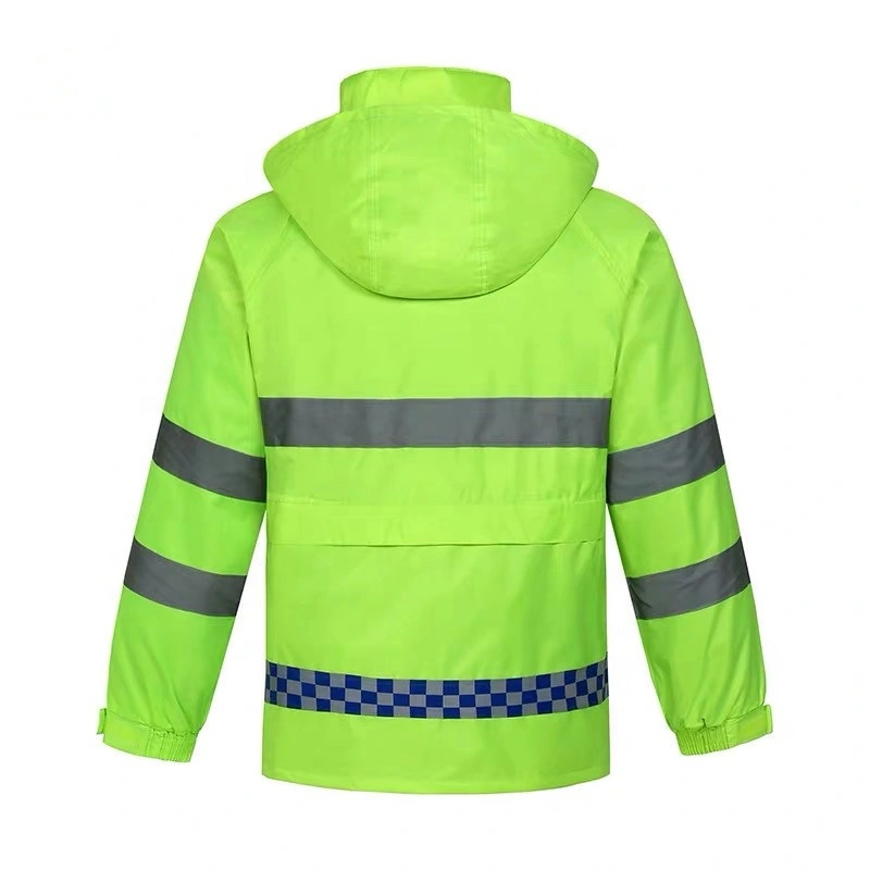 Waterproof Reflective Road Safety Jacket Raincoat Workwear Rainsuit Suit for Adults