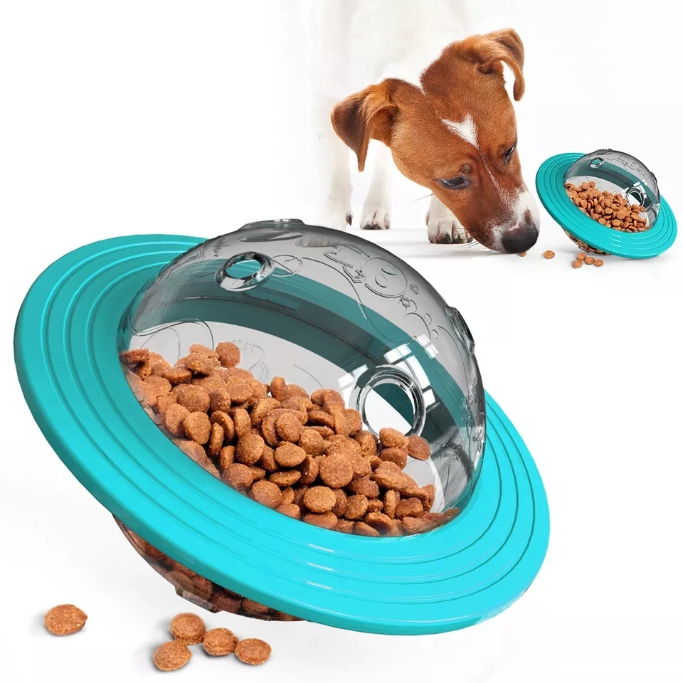 Hot Pet fornece brinquedos de treino interativo IQ Dog fuga de alimentos Brinquedos de comida lenta para cães médios com UFO de alimentador lento Alimentador