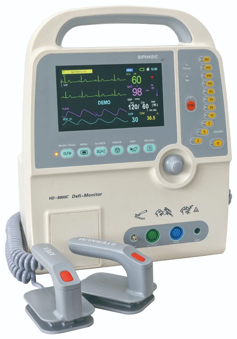 HD-8000c China Factory Directly Supply Medical Defibrillator Biphasic/Monophasic Monitor