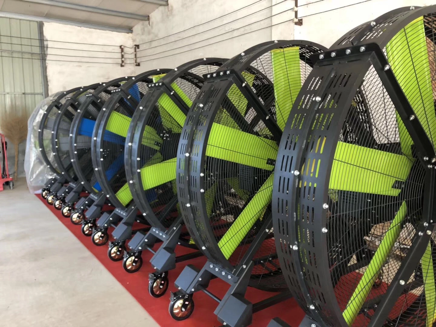 Big Industrial Mobile Fan on Floor for Gym