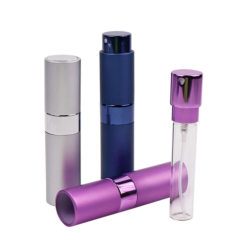 Hot Selling Item Empty 8ml Twist up Perfume Atomizer with Middle Ring for Travel Size Fragrance Packaging