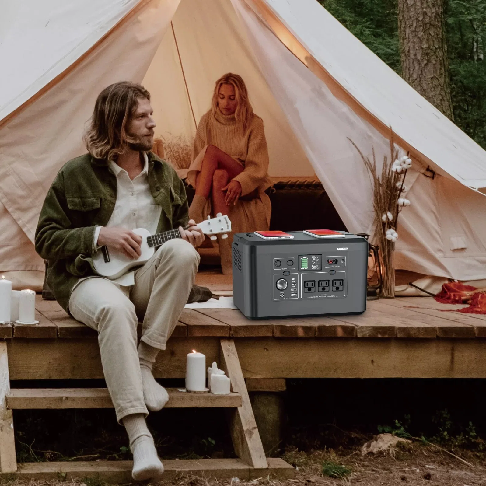 Power Bank Pack Générateur Solaire Rechargeable 1kw 1000W Station d'Énergie Portable pour la Maison, le Camping en Plein Air.