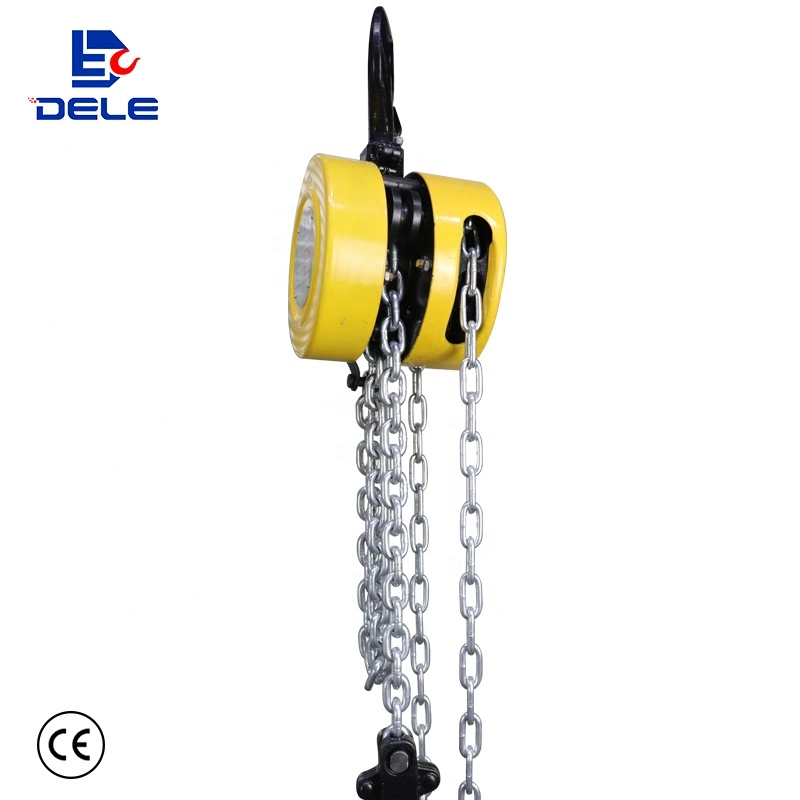 Dele Manufacturer Round Sk Type 1t Hand Chain Pulley Hoist Block and Chain Hoist Chain Pulley Block