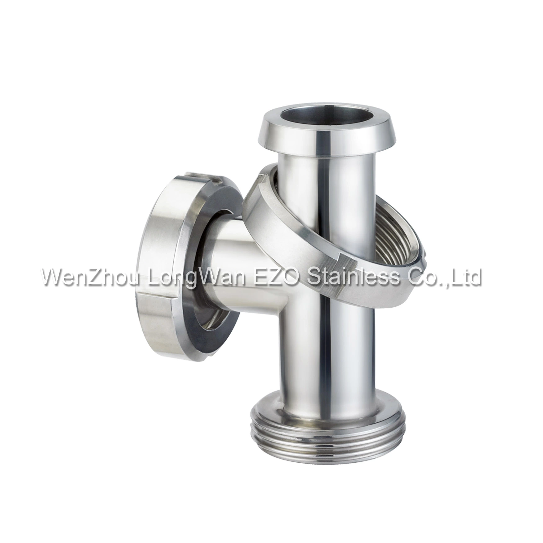 Stainless Steel Ss Pipe Fittings Sanitary Part Clamped U Type Tee Union