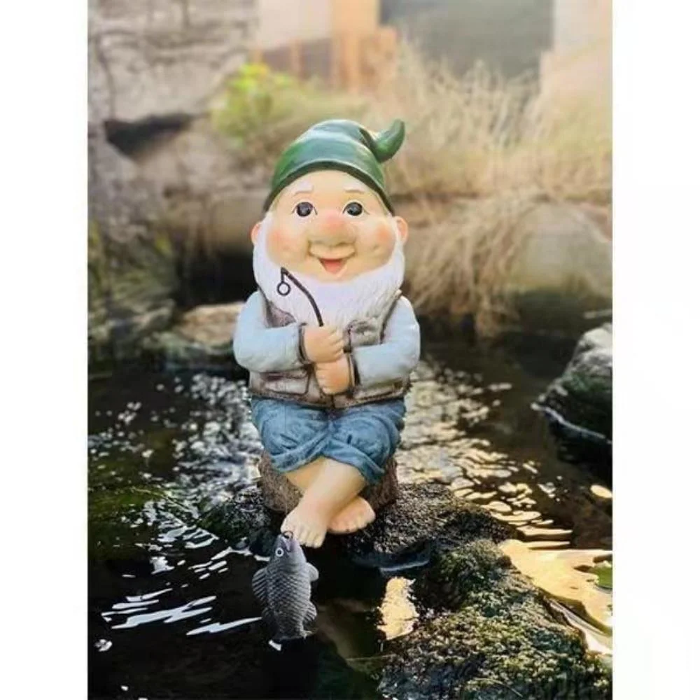 Garten Gnome Statue Harz Angeln Zwerg Elf Figuren Hof Rasen Gnome Garden Decor Statue Im Freien Wyz18726