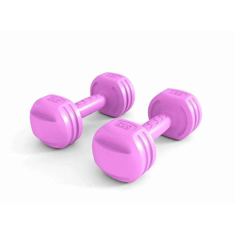 Vinilo Hex barato elevación de manos Equipo de gimnasio Peso elevación de poder Entrenamiento Color relleno de arena Perro de mano Dumbbell Equipo de gimnasio Dumbbell