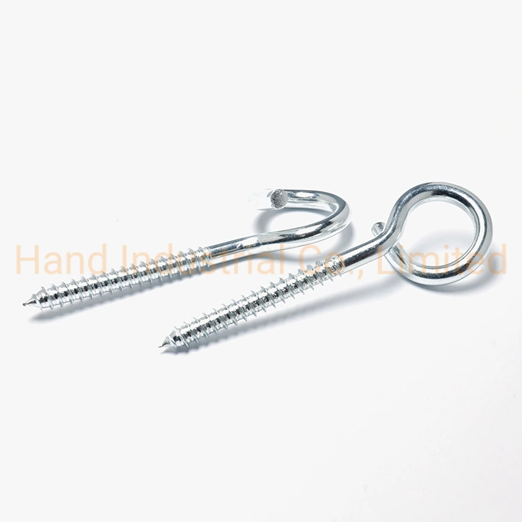 Ss 304 316 Stainless Steel Long Shank Forged Hook Eye Pigtail Tapping Screw with Drawings