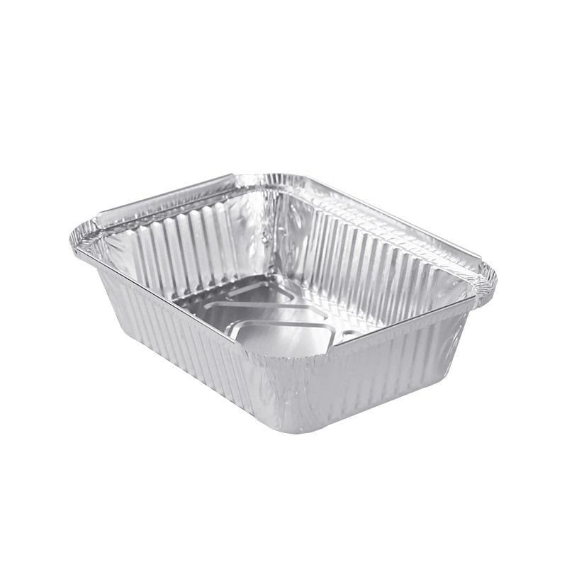 Fast Food Disposable Take Away Rectangular Aluminum Foil Container 250ml