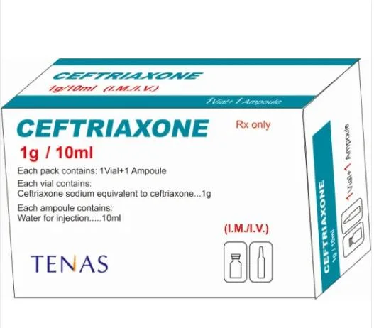 Оптовая торговля медицины фармацевтической Ceftriaxone натрия для системы впрыска 1000 мг