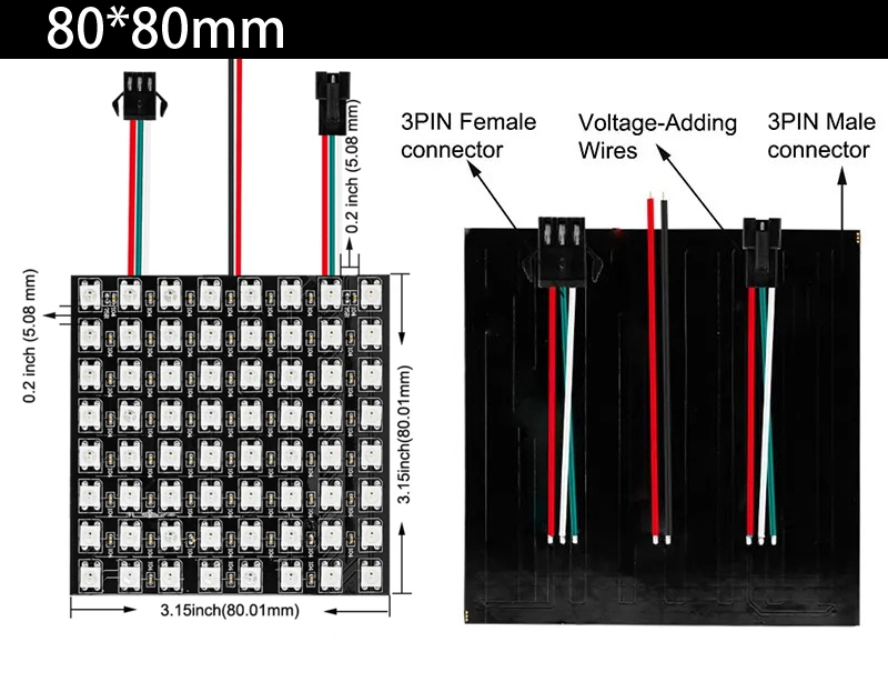 Wholesale/Supplier Digital Addressable DC5V IP20 Ws2812 RGB LED Pixel Matrix Panel Stage Strip Light