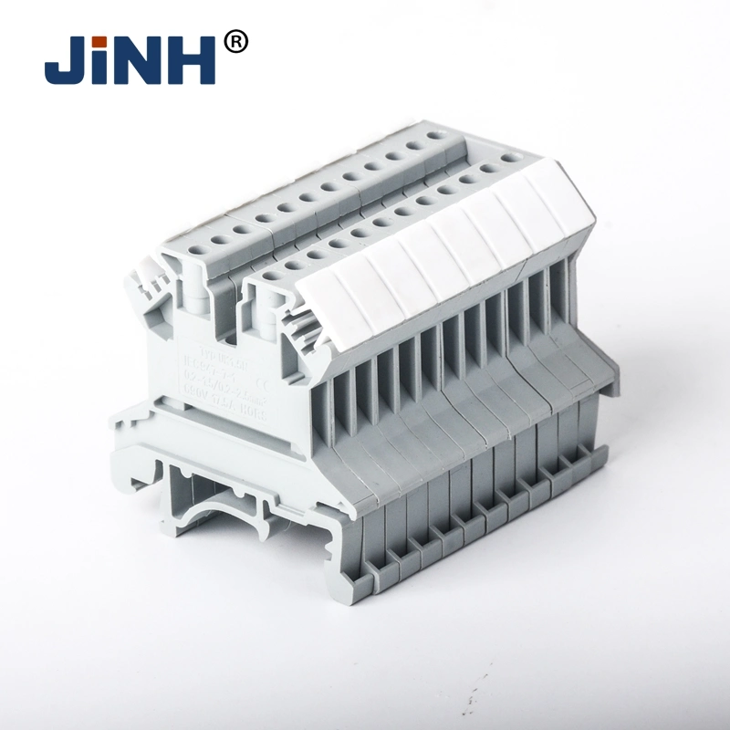 Bloques terminales de carril DIN Juk6n bloque terminal de tipo tornillo UK Conector de cable pasante en serie