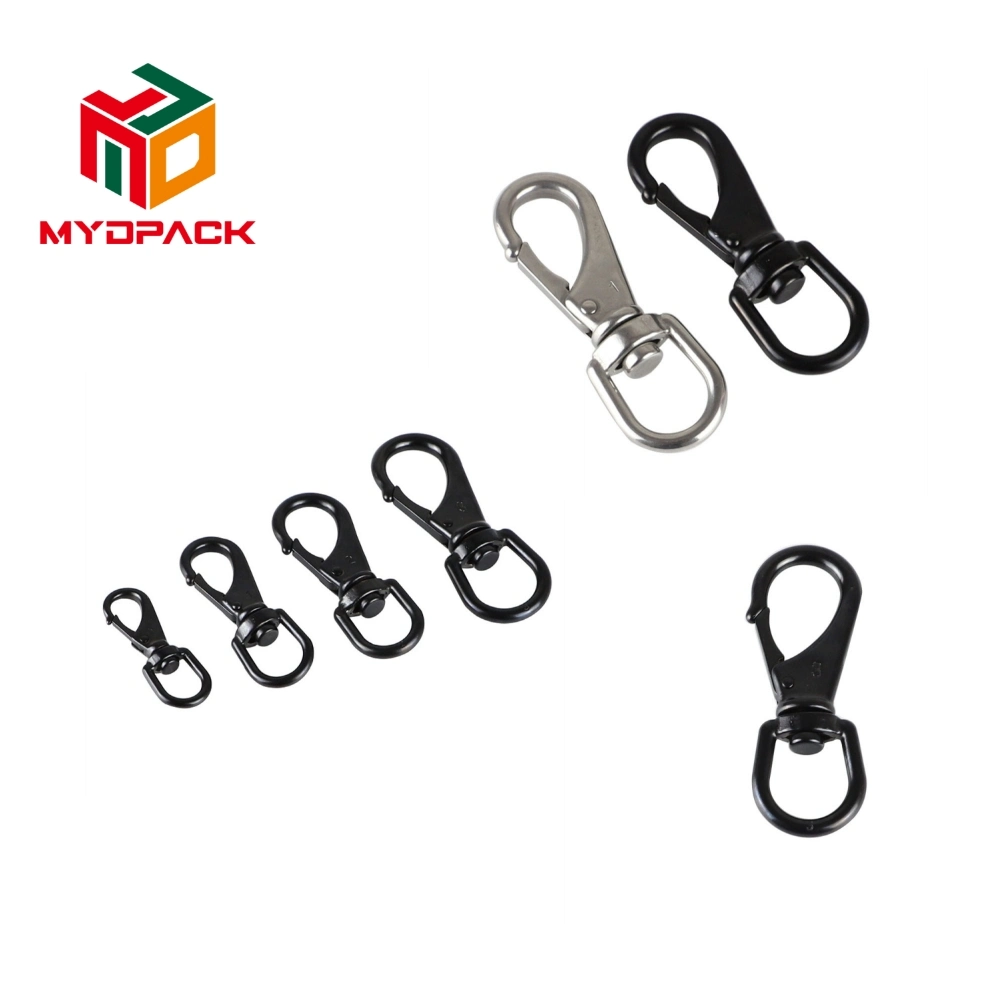 Metal Black Stainless Steel 304 Swivel Snap Hooks Large Spring Clips Boat Hooks Spring Hooks