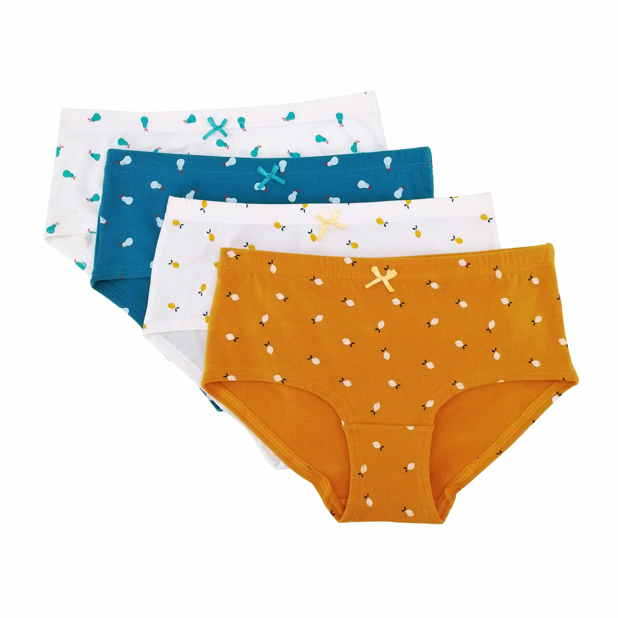 Four Colors Fruit Pattern Printed Soft Cotton Women Underwear Set