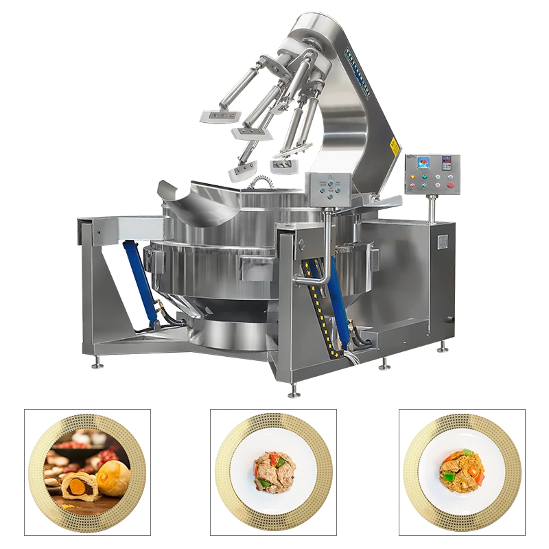 China gran Comercial Industrial planetario múltiple automática inclinando el Curry Chili Bean pegue la mezcla de vapor de Gas Eléctrico haciendo Vegan relleno Equipos de Cocina