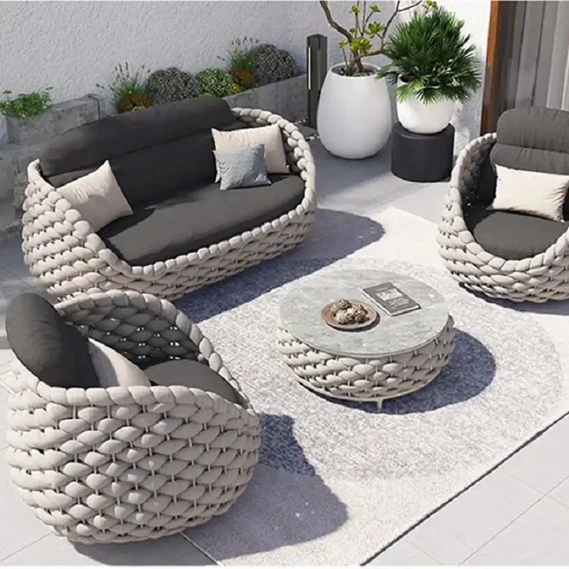 Factory Wholesale/Supplier Aluminum Garden Set Rope Patio Furniture Outdoor Sofa