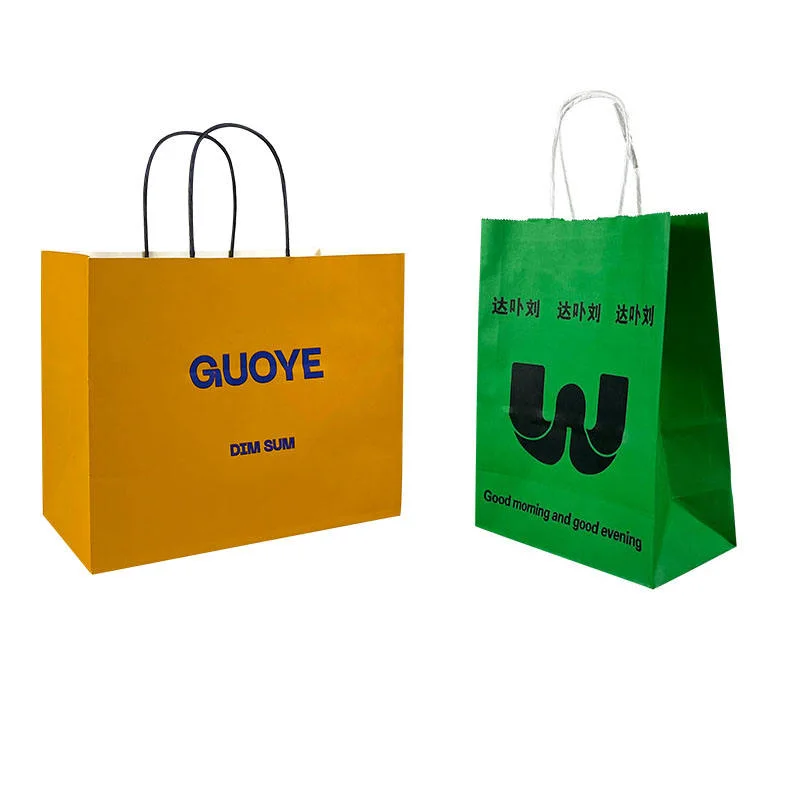 Saco de compras com saco de papel para padaria com logótipo impresso biodegradável Papel Craft para o take-away do alimento