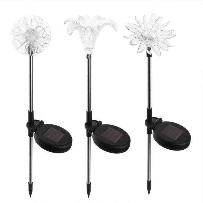 Solar Underground Light Frost Resistance Flower Shape Plastic Decorative LED Light Outdoor Lighting