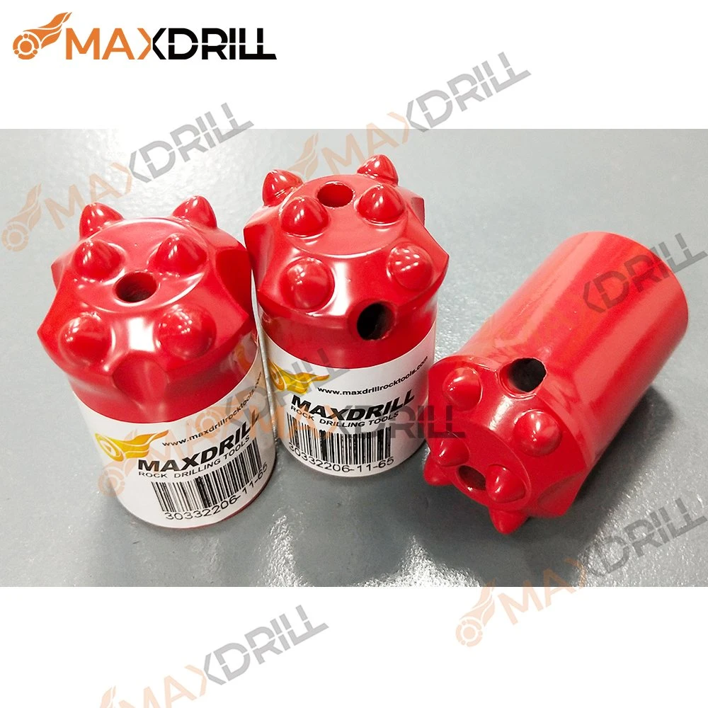 Maxdrill 6/7/11/12 Degree Taper Button Bit Rock Drill Bits with Zin-Coated Inside Drilling Hammer Mining Tools