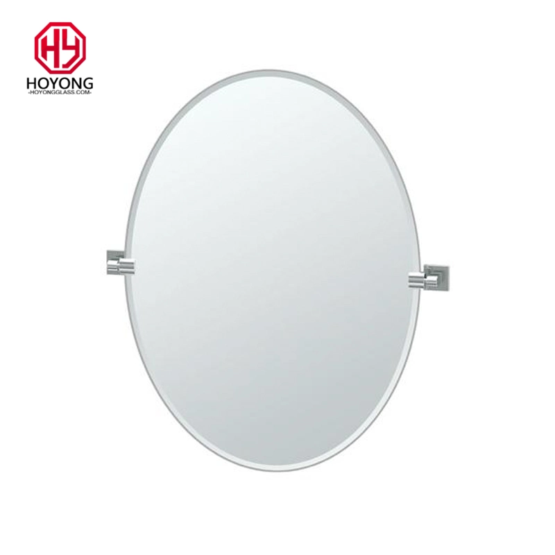 Round Frameless Mirror Decorative Beveled Bathroom Silver Mirror