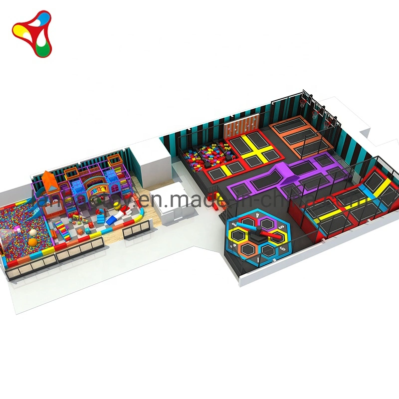 Funny Safety Customized Soft Play Big Jump Professional Bungee Indoor Trampoline Park