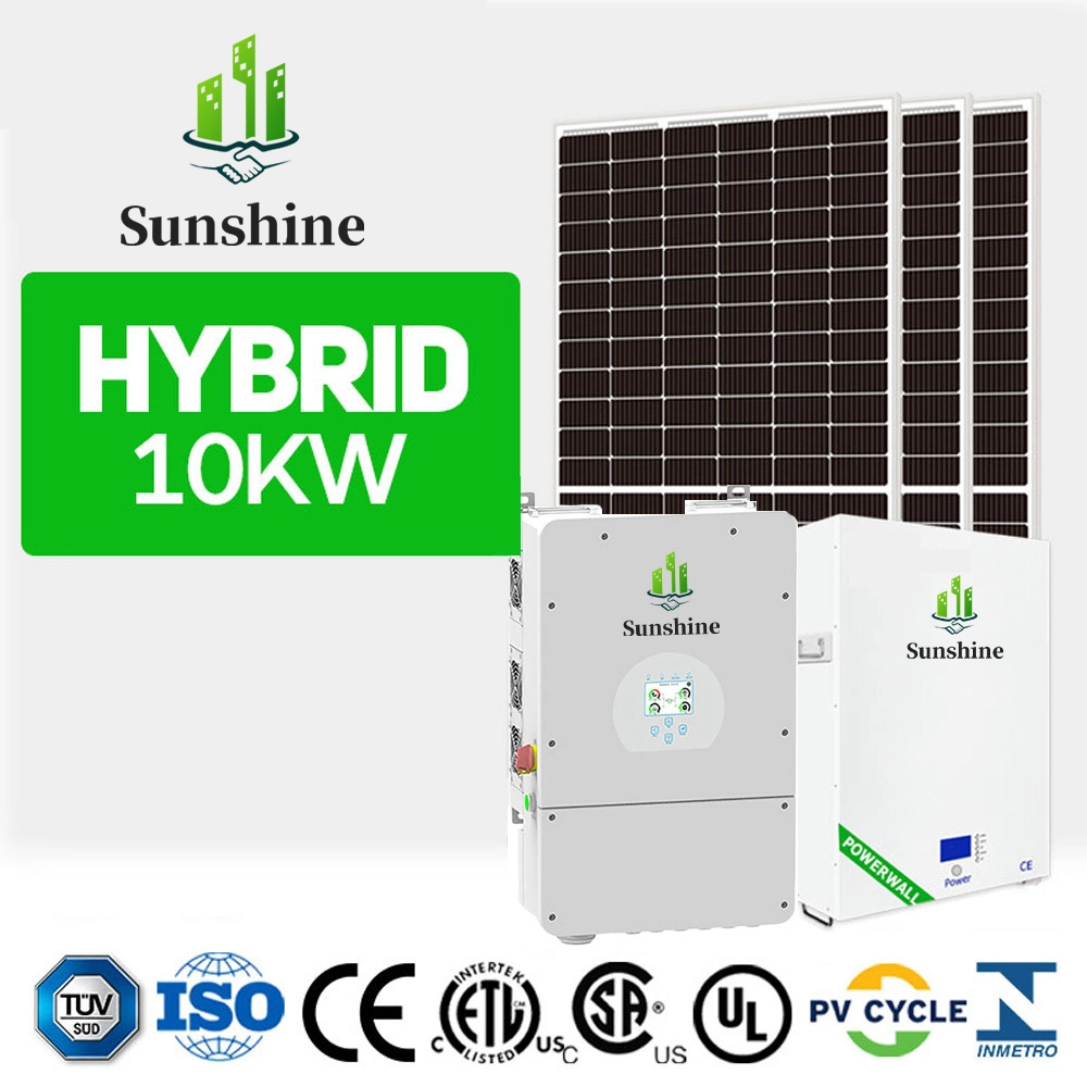 Full Kit 10kw Hybrid Solar Power Grid Connected System Solar Energy System