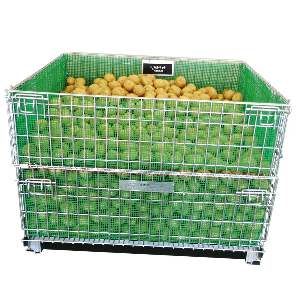 Lockable Wire Mesh Warehouse Metal Storage Cage with Wheels