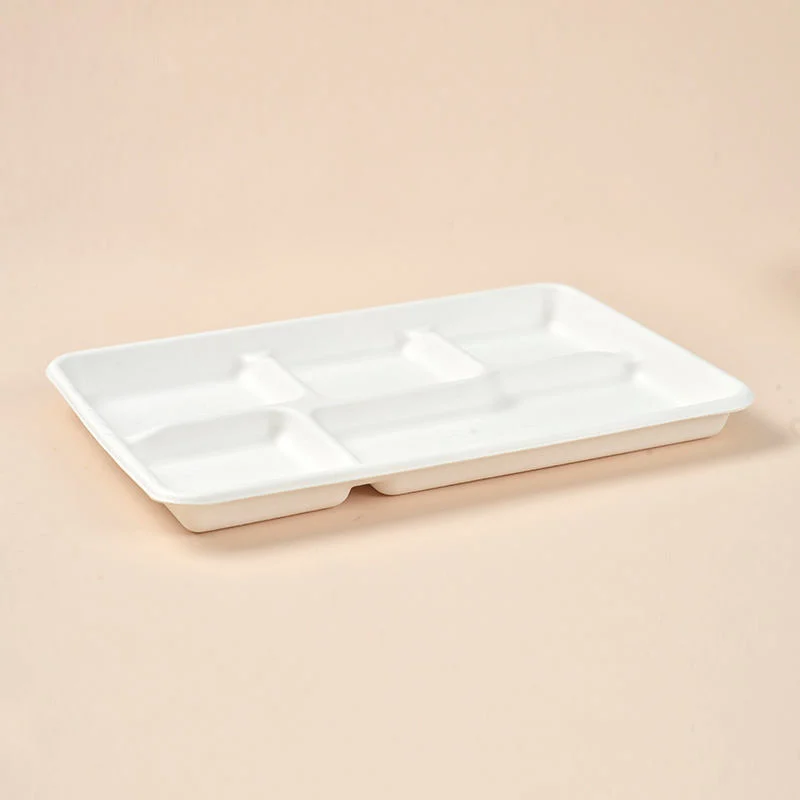 Top Disposable Bagasse Food Meat Pulp Food Sugarcane Paper Lunch Tray Boxes