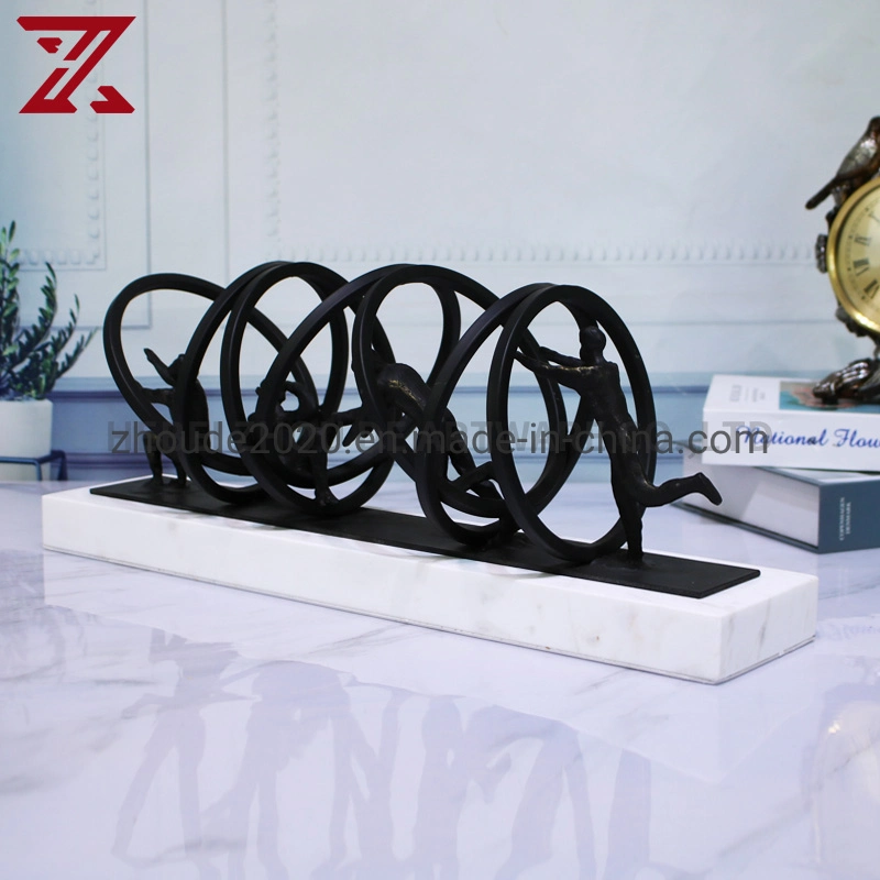 Modern Simply Handmade Black Figure Ornaments Cast Iron Metal Art Crafts for Living Room Home Decor Ornament