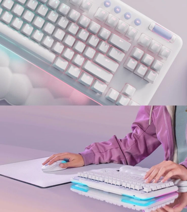 Novo teclado de jogo mecânico Aurora Wireless Gamin G715