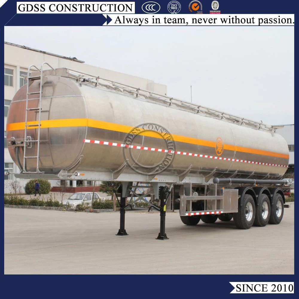 3 Axles Acid Alkaline Chemical Solvent Solution Liquid Container Bulk Truck Tractor Heavy Duty Drum Utility Trailer Oil Fuel Semi Trailer Aluminum Tanker