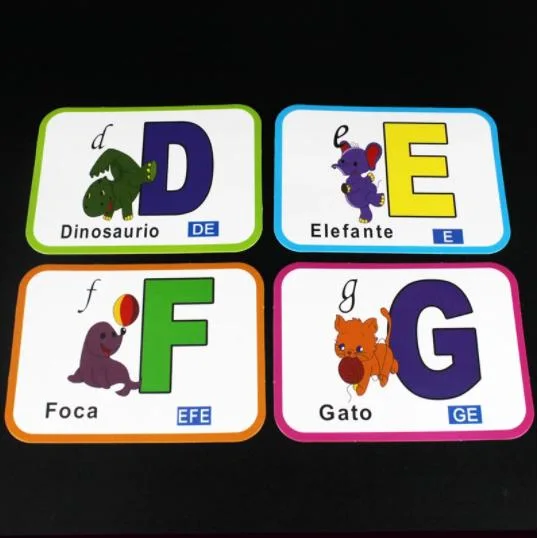 Baby Learning Spanish Alphabet Word Flash Card Kids Montessori Educativos Educational Intelligence Games