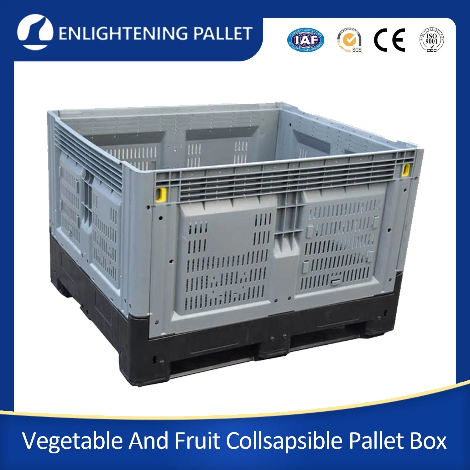 Heavy Duty Bulk Cargo Storage Industrial HDPE Stackable Plastic Pallet Box/Container for Collapsible Bulk/Foldable Large/Folding Large