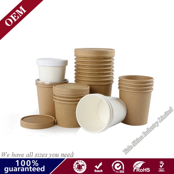 Take out Food Packing Soup Cup Kraft Paper Bowl Bucket Soup Cup Disposable