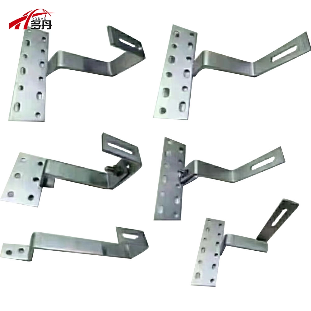 Anti-Slip Steel Plates/Adjustable Roof Hooks/Channels/Clamps Solar PV Bracket Accessories