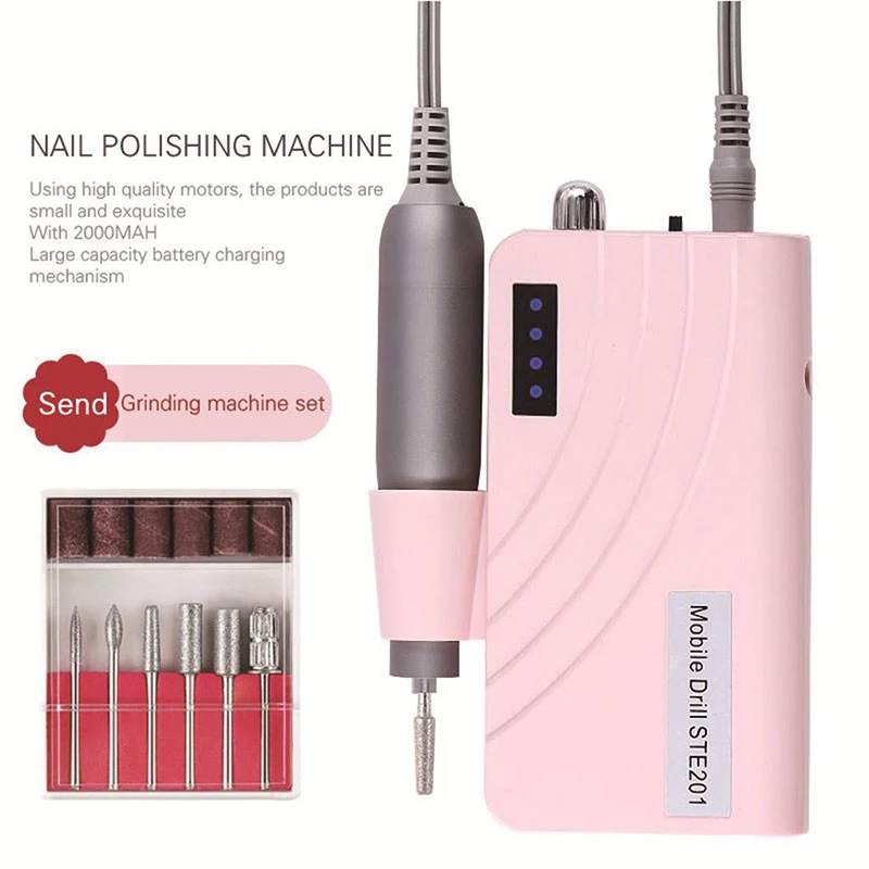 30000rpm Elektrische Nagelbohrmaschine Pediküre Maniküre Nagelfeile Polierstift Akku-Motor Nail Drill Machine