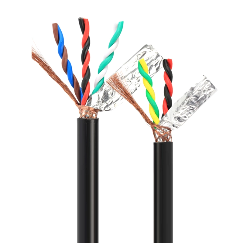 Par trenzado blindado de 4 Núcleos de cable de control de la señal de cable de comunicación 485 UL20379 Núcleo de Cobre PVC 4 * Cable eléctrico de 0,5 mm2