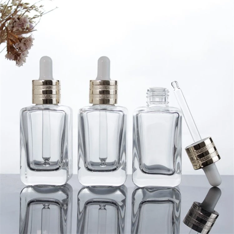 Frost Clear Red Serum Glass Bottle with Dropper