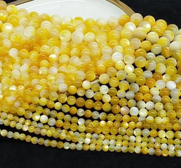 Natural White and Golden Pearl Oyster Beads for Necklace, Bracelet & Earrings DIY