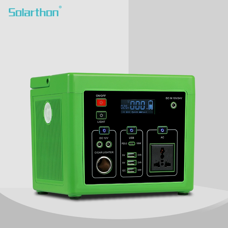 Solarthon Système d'alimentation solaire avec sortie CA 220V Station d'alimentation Batterie LiFePO4 Sortie CA