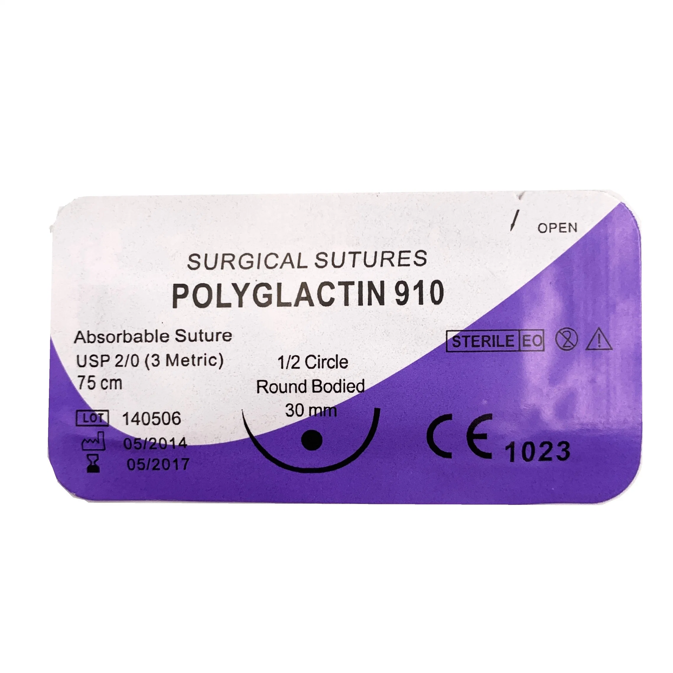 Medical Polyglactin absorbibles suturas quirúrgicas 910 Tamaños de USP.