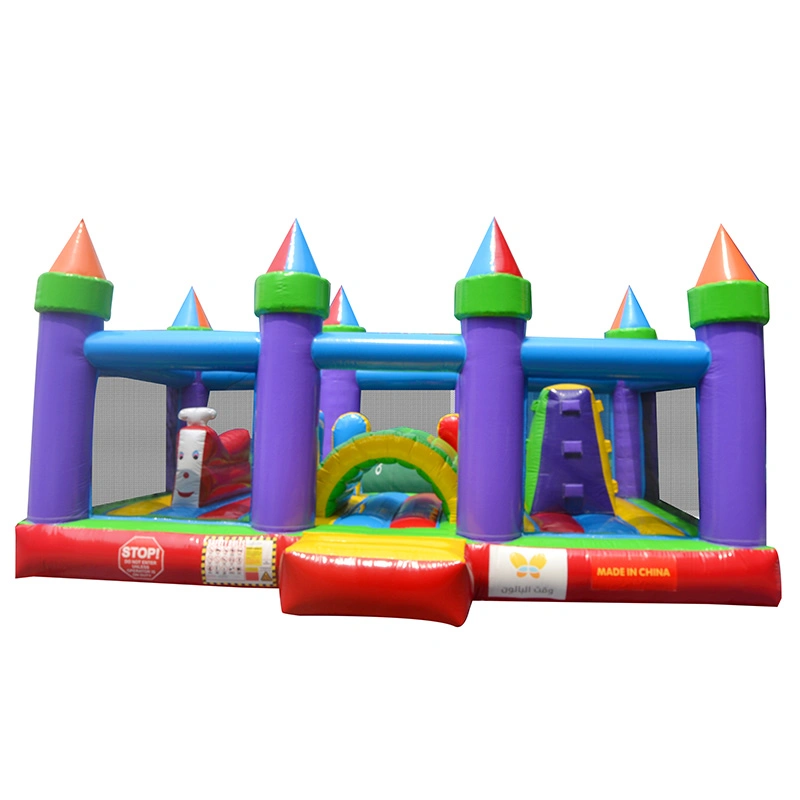 Combinação de cores de múltiplos saltos gigantes de obstáculo Bouncer insufláveis Encaracolados Personalizado Jumping Castle Arch trampolim inflável para crianças