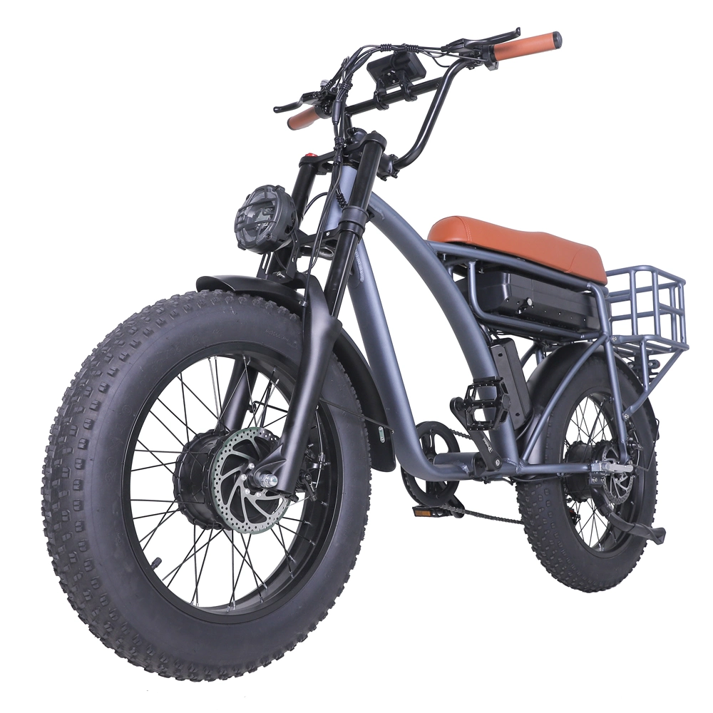 Ebike Fat Tire Bike 2000W 48V 7-Speed 28mph Brushless Motor Electric Bicycle