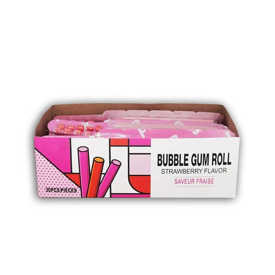 Custom Halal Wholesale/Supplier Strawberry Flavor Bubble Chewing Gum Manufacturers Candy