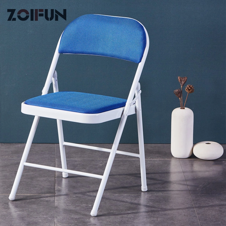 Zoifun Portable Folding Camp Manufacturer Chairs Modern Metal Dining Chaise French Cheap Folding Chairs Hotel Chair