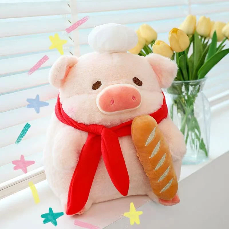 Pig peluche jouets toast Pig pain Pig oreiller de couchage Cadeau pour enfants