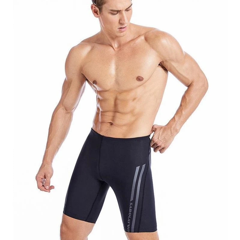 New Outdoor Sports Quick Dry Men's Black Plus Size Swimwear