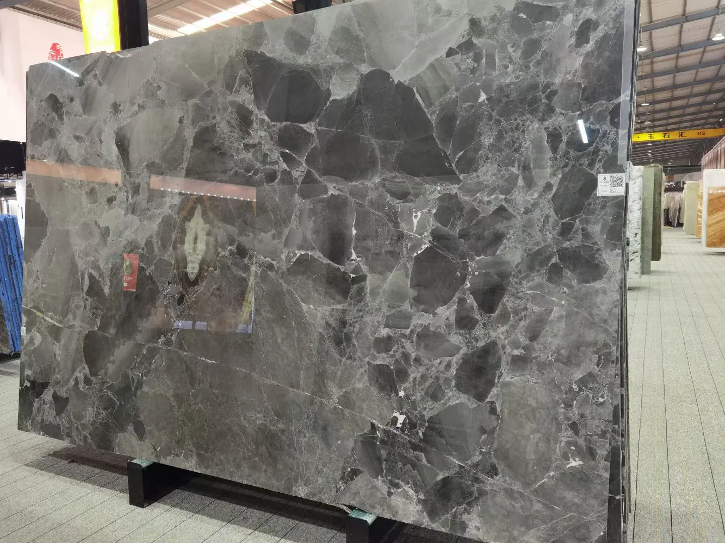Natural Gem Grey Jumbo Marble Customized Size Black White for Countertop and Big Slabs/Tiles