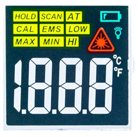 شاشة عرض مقياس الحرارة الأمامي LCD شاشة عرض سلبية قياس 6 O" ساعة شاشة LCD ذات مقطع TN