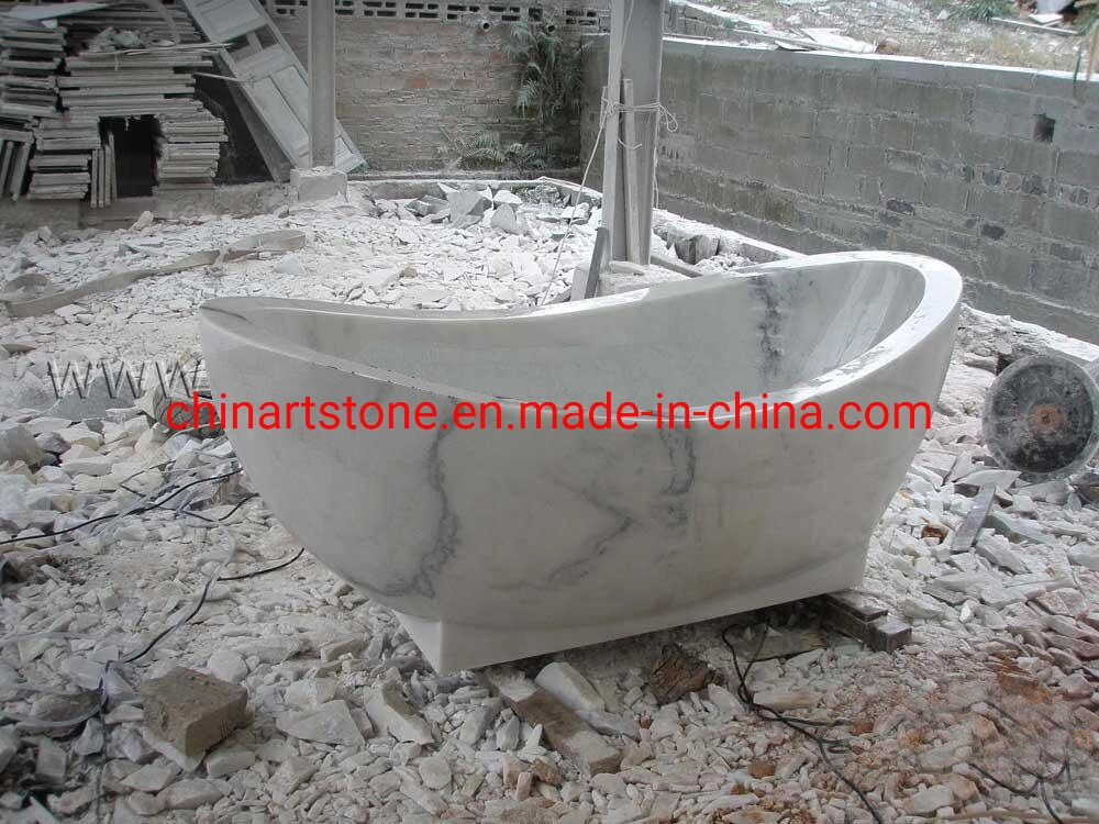 Nature Stone White Marble Bath Tub for Bathroom